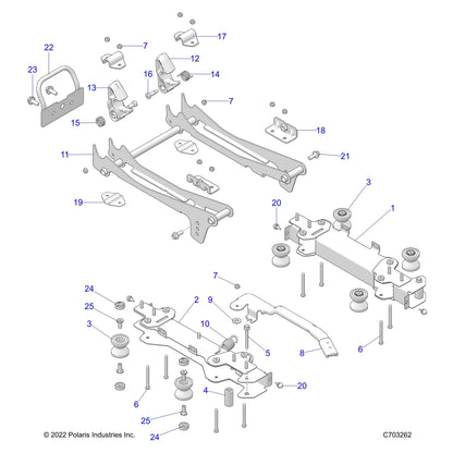 Polaris RZR ASM-RCVR,SEAT,SLIDE/TILT [INCL 7,11-16], Genuine OEM Part 2637649, Qty 1