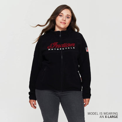 Indian Motorcycle Women's Zip Thru Fleece, Black - XL - 286166609