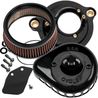 S&S Cycle 2017+ M8 Models Stealth Air Cleaner Kit w/ Gloss Black Mini Teardrop Cover