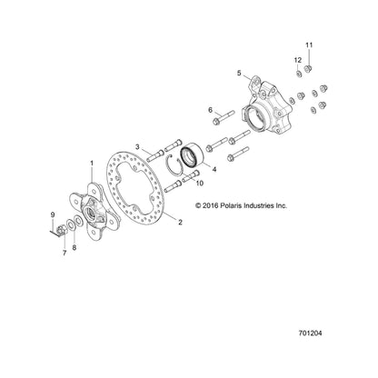Polaris RZR Right Hand Wheel Bearing Carrier, Genuine OEM Part 5138416, Qty 1