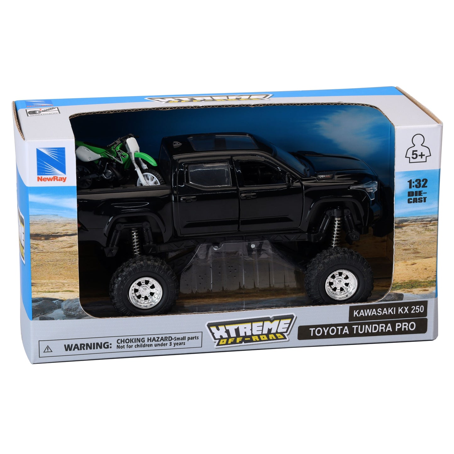 Replica 4x4 Truck/Dirt Bike Blk Tundra Kawasaki