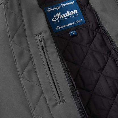 Indian Motorcycle Men's Detroit Bomber Jacket, Gray - L - 286263606