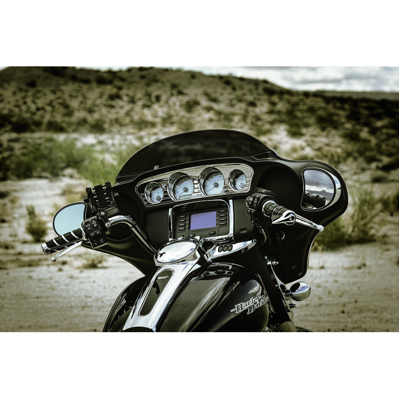 Kuryakyn Tri-Line Gauge Trim 14-Up Touring Models Chrome