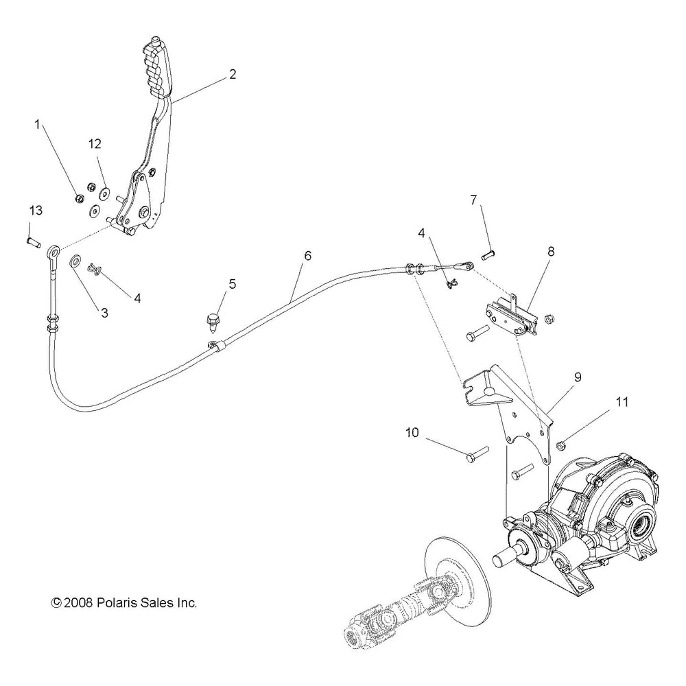 
                      
                        Polaris Ranger Parking Brake Cable, Genuine OEM Part 7081463, Qty 1
                      
                    