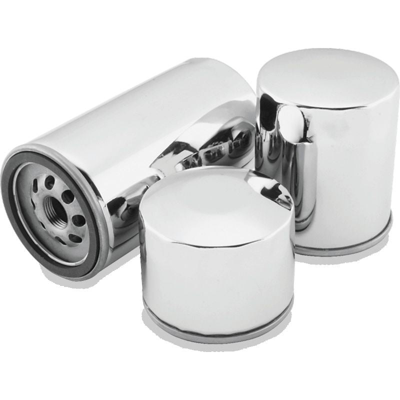 Twin Power Twin Cam and M8 Chrome Magnetic Oil Filter Replaces H-D 63798-99 with Backflow Valve