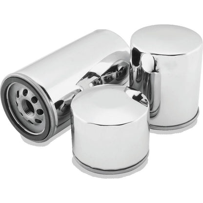 Twin Power Twin Cam and M8 Chrome Magnetic Oil Filter Replaces H-D 63798-99 with Backflow Valve