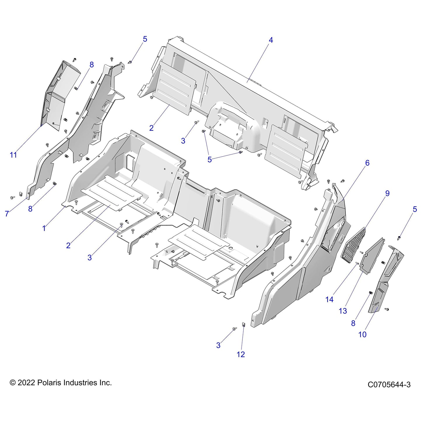 Polaris Ranger ASM-Fender, Clip, Stealth Gray Genuine OEM Part 2636184-804, Genuine OEM Part 2636184-804, Qty 1