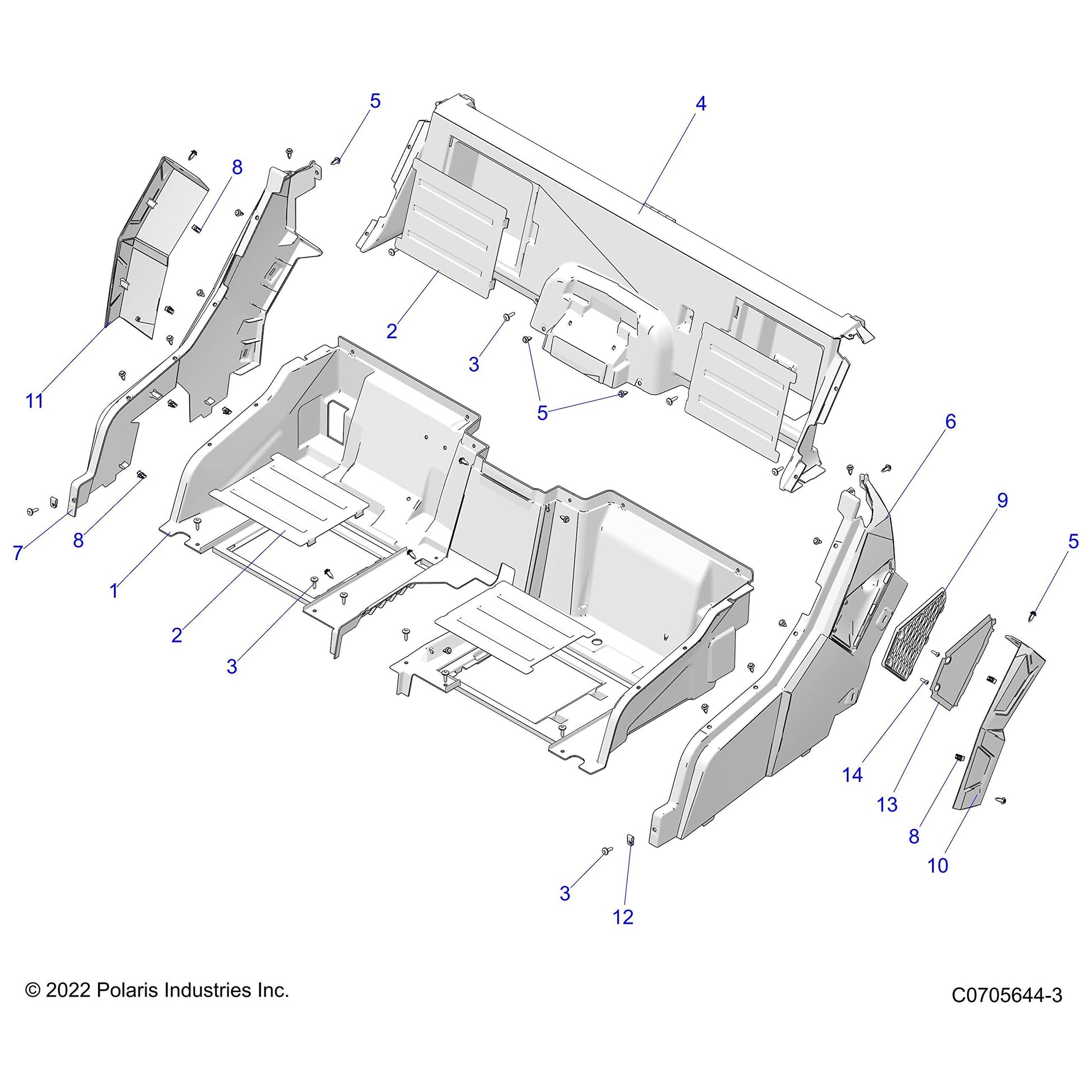 Polaris Ranger ASM-Fender, Clip, Stealth Gray Genuine OEM Part 2636184-804, Genuine OEM Part 2636184-804, Qty 1