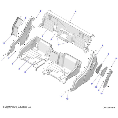 Polaris Ranger ASM-Fender, Clip, Stealth Gray Genuine OEM Part 2636184-804, Genuine OEM Part 2636184-804, Qty 1