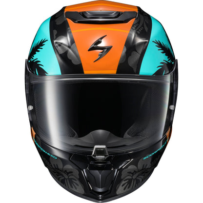 Exo R330 Full Face Helmet Tubbs Light Blue/Orange Lg