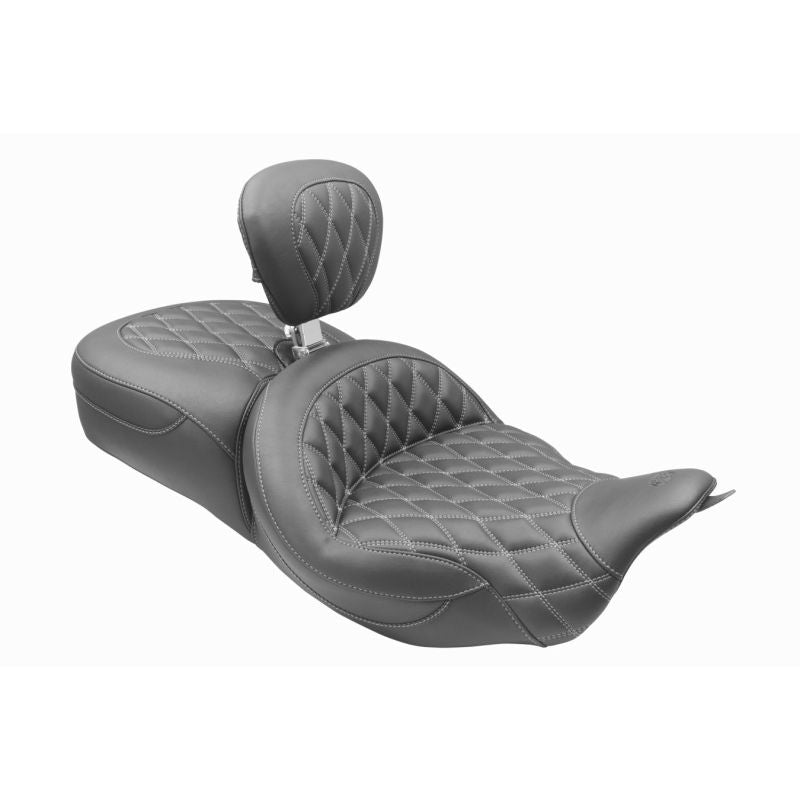 Mustang 08-25 Harley FL Touring Rd King Sp, Rd Glide Ltd, Dble Diamond ST Backrest - Black/GM