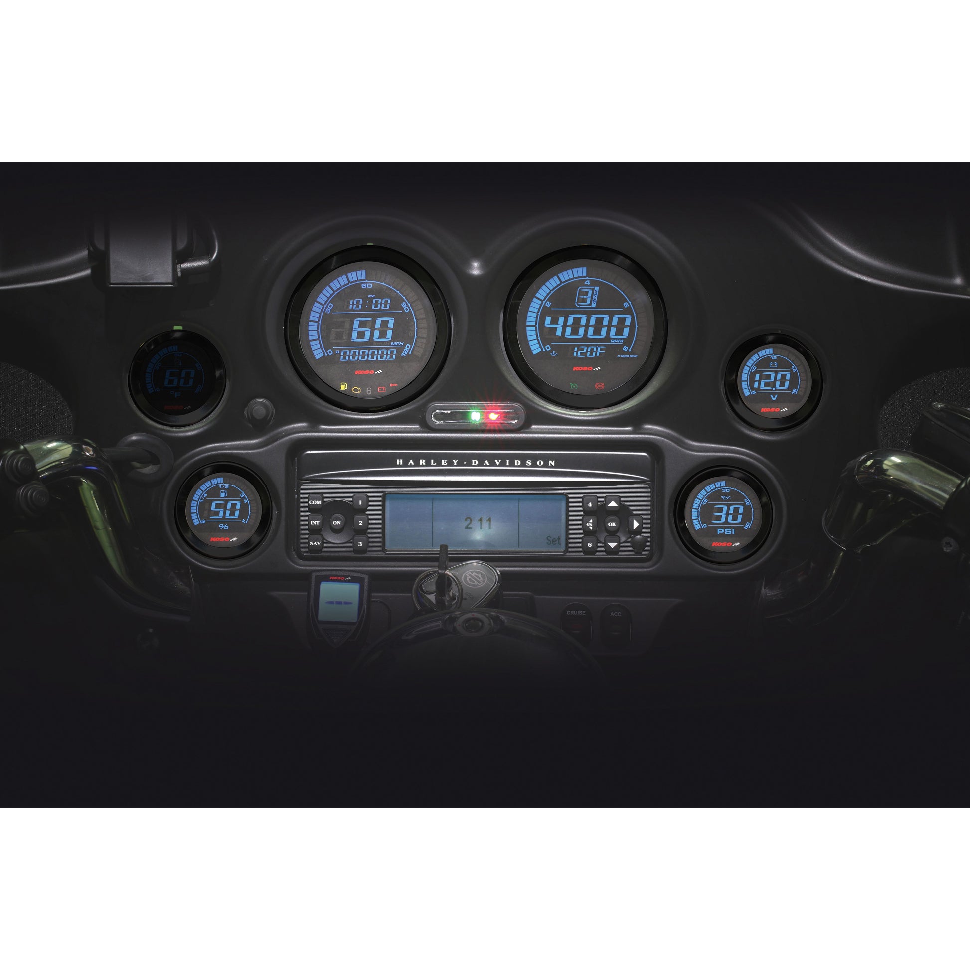 Hd 02 Series Gauge Kit Black Bezel Oil Temp