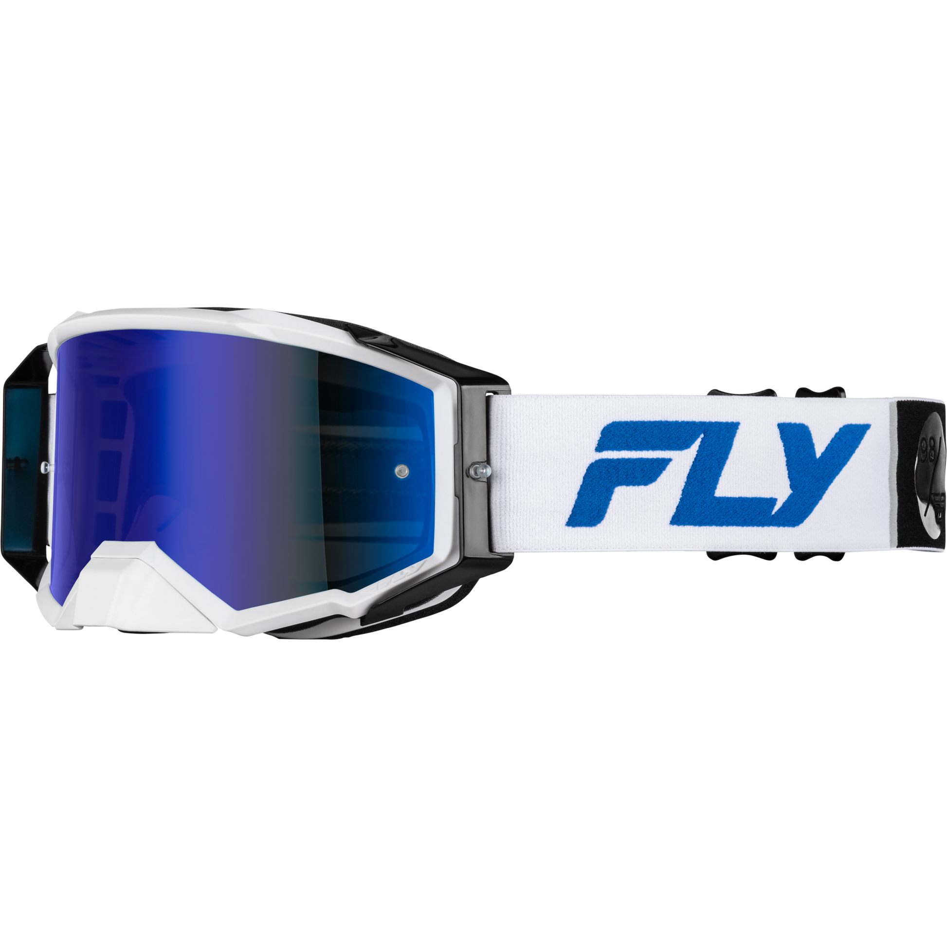 Zone Pro Goggle White/Blue W/ Dark Blue Mirror/Smoke Lens