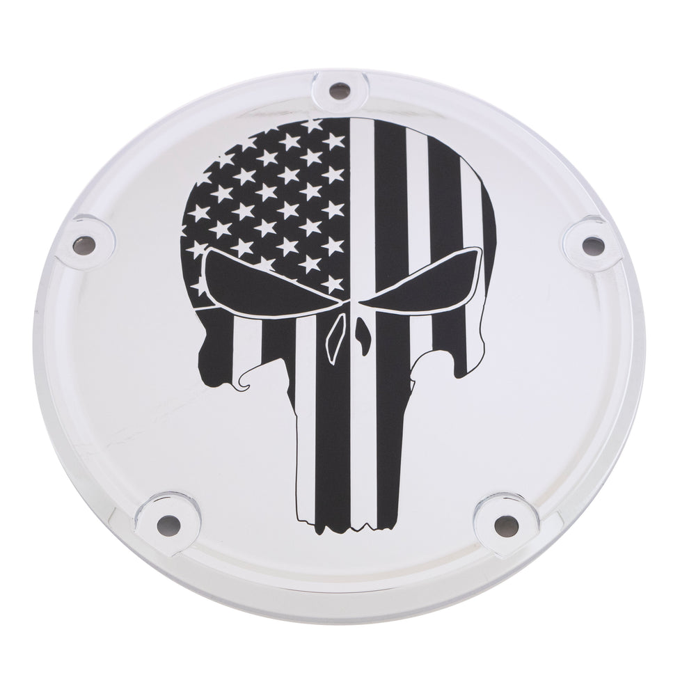 6   M8 Softail Derby Cover Punisher Chrome