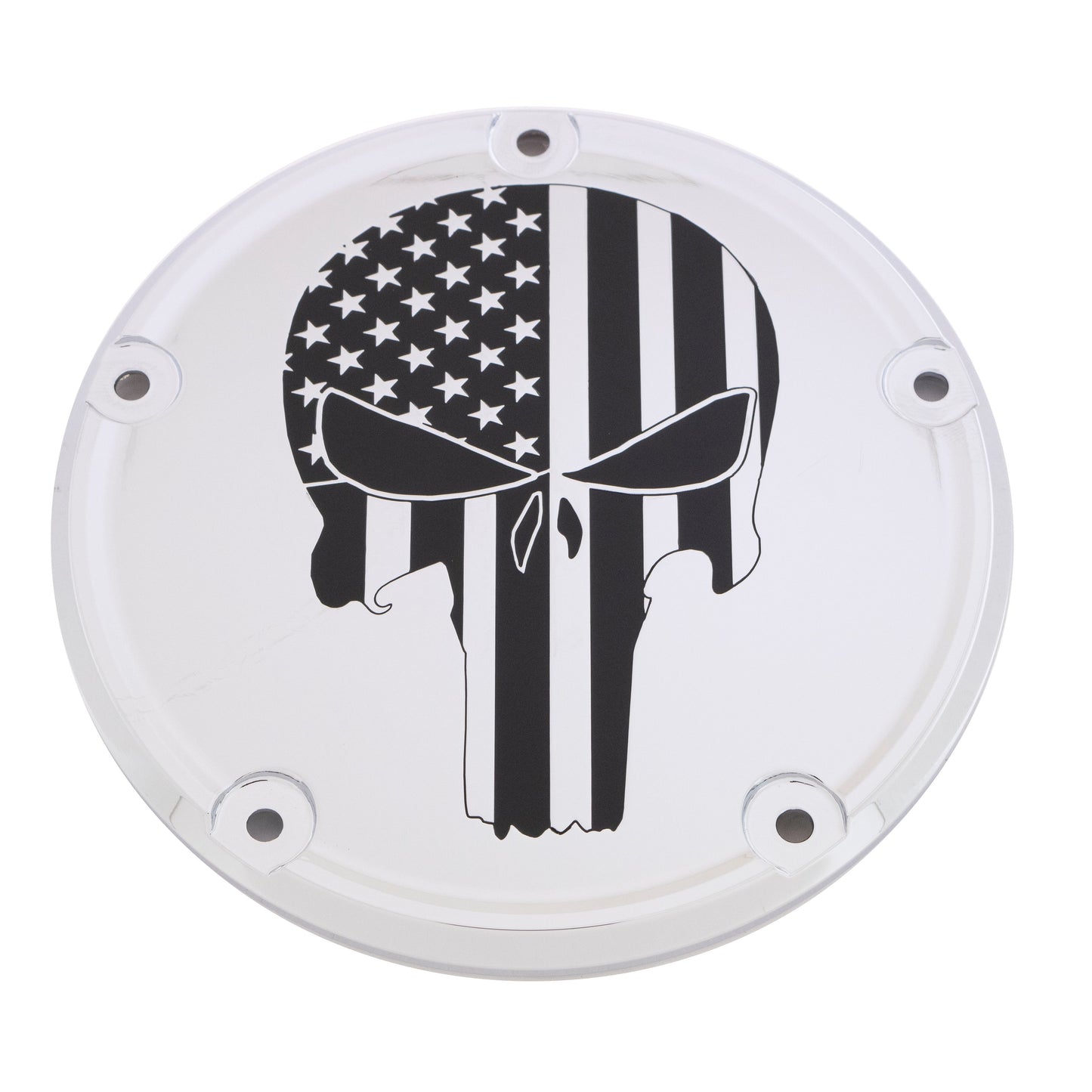 6   M8 Softail Derby Cover Punisher Chrome