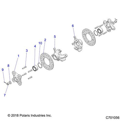 Polaris RZR Knuckle, Front, Left, Machined, Genuine OEM Part 5142196, Qty 1