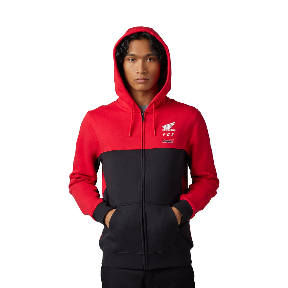 
                      
                        Fox Racing Men's Standard Fox X Honda Zip Fleece Hoodie, Flame RED, X-Large
                      
                    