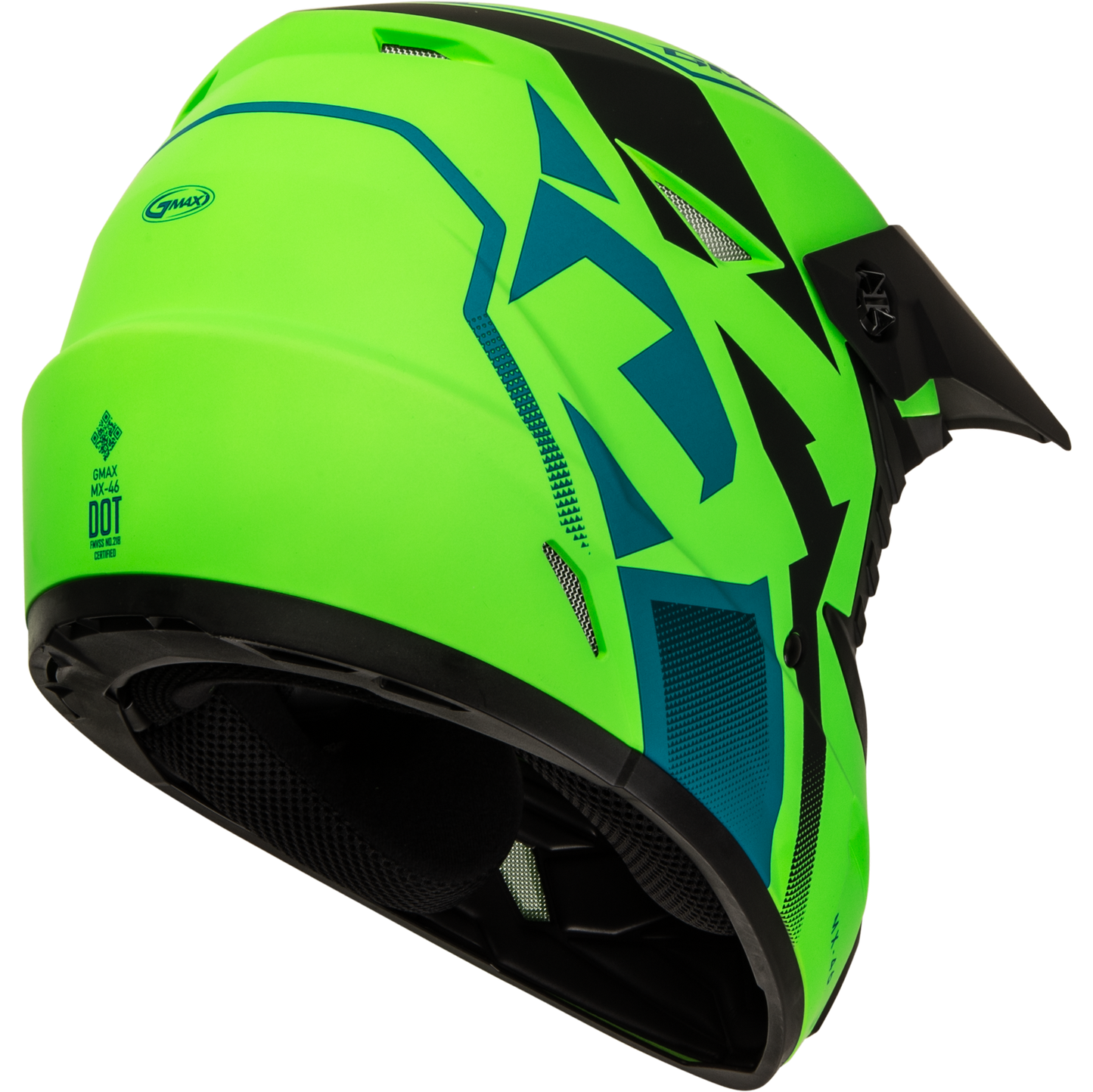 Mx 46 Compound Helmet Matte Hi Vis Green/Blk/Blue Ys