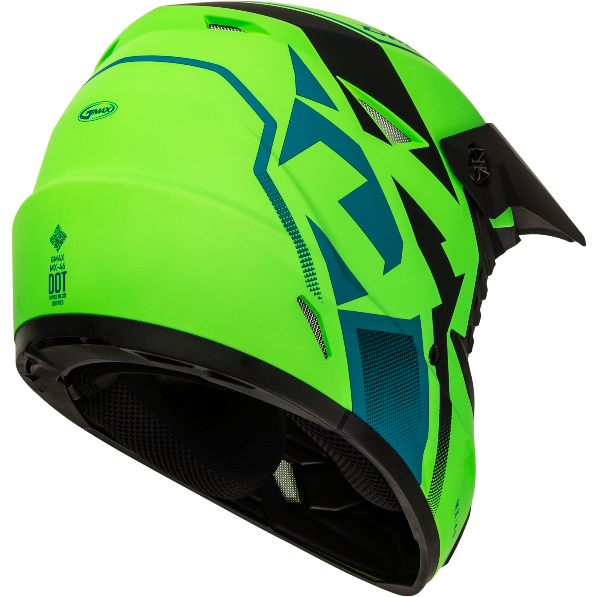 Mx 46 Compound Helmet Matte Hi Vis Green/Blk/Blue Md