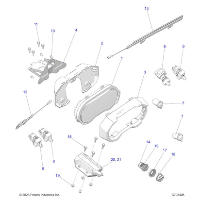 Polaris RZR Light Assembly, Dash, Driver, Genuine OEM Part 2414547, Qty 1