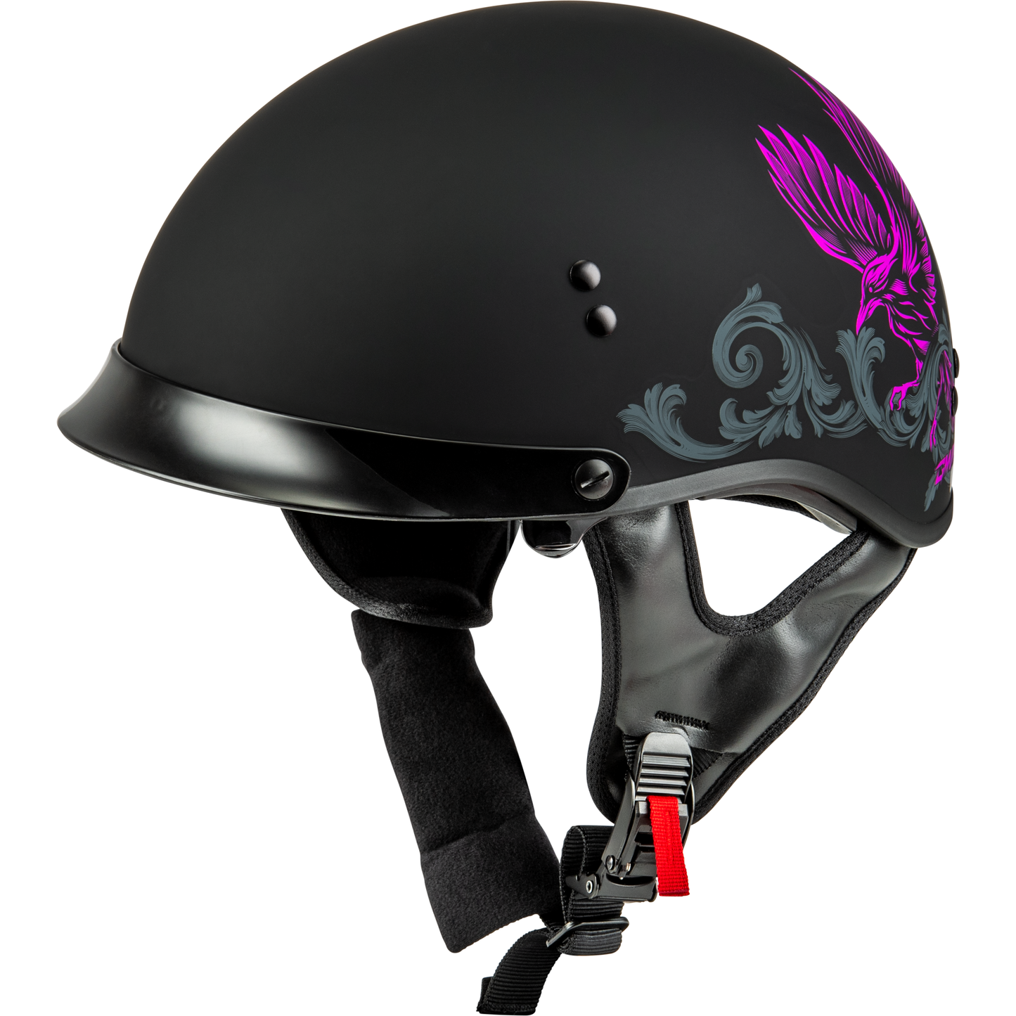 Hh 65 Corvus Helmet W/Peak Matte Black/Purple/Grey Xs