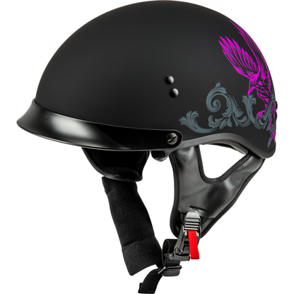 Hh 65 Corvus Helmet W/Peak Matte Black/Purple/Grey Xl