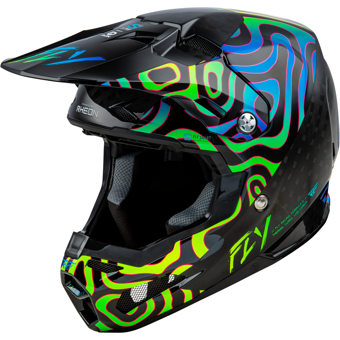 Formula S Carbon Zen Helmet Black Carbon/Blue/Yellow Sm