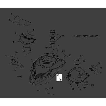 Polaris Snowmobile Wire Clip, Genuine OEM Part 7670134, Qty 1