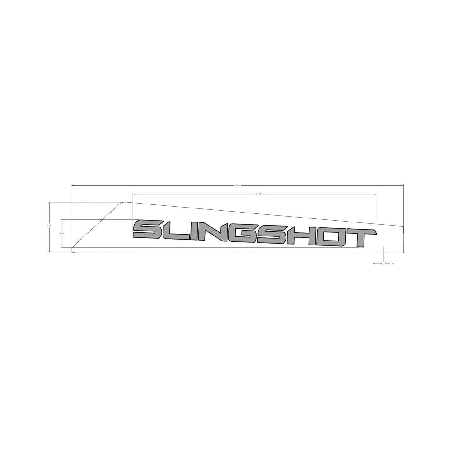 Polaris Slingshot Decal-Hood,SLNG,LH,Silver, Genuine OEM Part 7187367, Qty 1