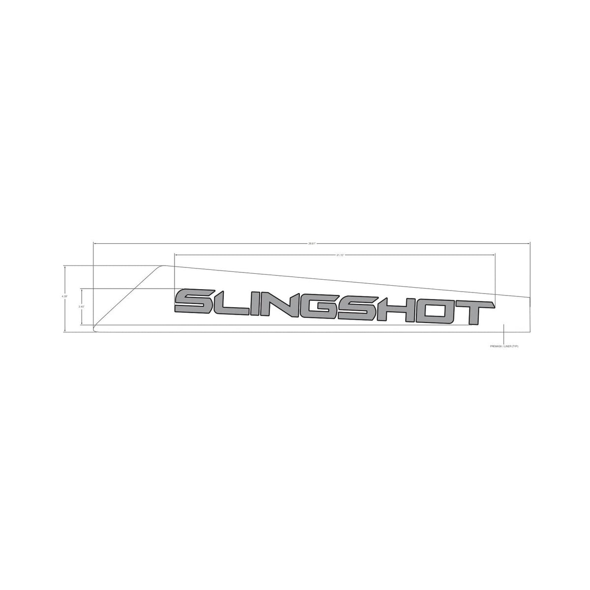 Polaris Slingshot Decal-Hood,SLNG,LH,Silver, Genuine OEM Part 7187367, Qty 1