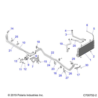 Polaris RZR Intercool Outlet Hose, Rear, 3/4 in, Genuine OEM Part 5415325, Qty 1