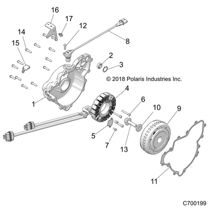 Polaris RZR Dual Stator, 900 W, Genuine OEM Part 4081254, Qty 1