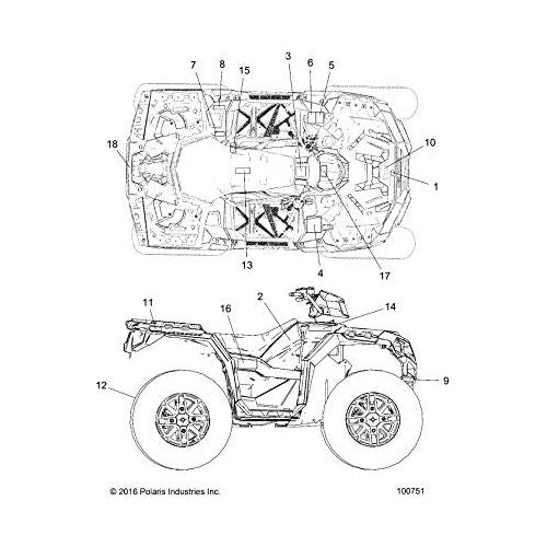 Polaris ATV Side Decal, Right, Sportsman 850, Genuine OEM Part 7185247, Qty 1