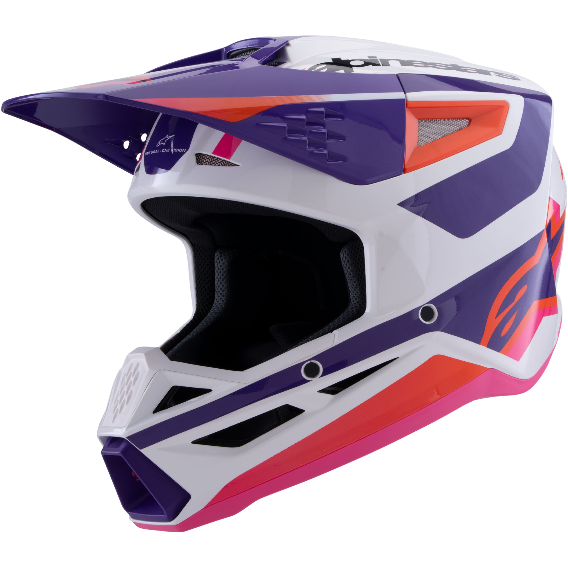 Sm3 Heat Helmet White/Purple/Pink Glossy Xl