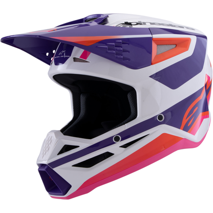 Sm3 Heat Helmet White/Purple/Pink Glossy Xl