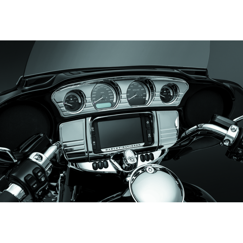 Kuryakyn Tri-Line Gauge Trim 14-Up Touring Models Chrome