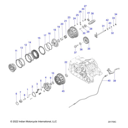 Indian Motorcycle Clutch Cable, 8 mm, Genuine OEM Part 7082358, Qty 1