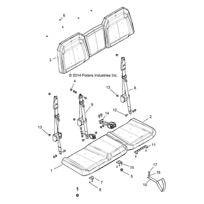 Polaris Ranger Seat Belt Latch Assembly, Genuine OEM Part 2634237, Qty 1