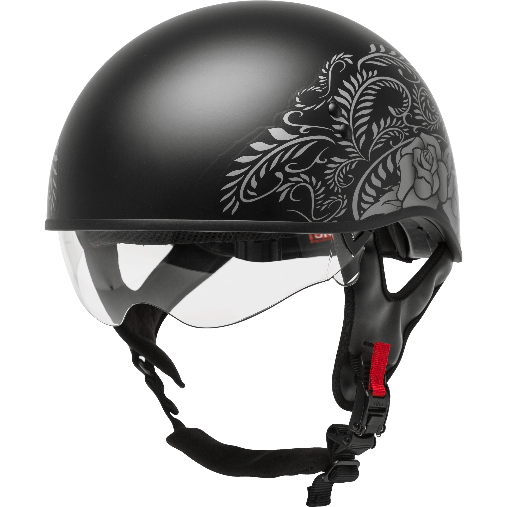 Hh 65 Half Helmet Rose Naked Matte Black/Silver Xs