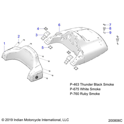 Indian Motorcycle Upper Backrest Assembly, Genuine OEM Part 2686606-VBA, Qty 1
