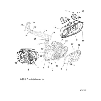 Polaris Ranger Clutch Cover Assembly, Inner, Genuine OEM Part 2635338, Qty 1