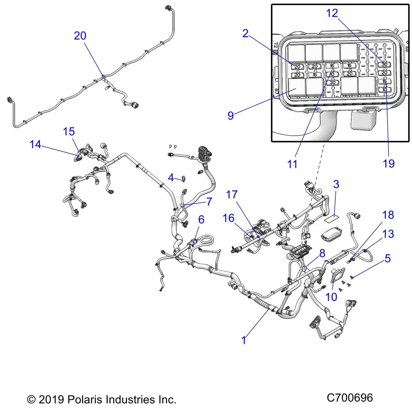 Polaris Ranger Chassis Harness, EPS, BC [Incl 2-15,39-14], Genuine OEM Part 2415222, Qty 1
