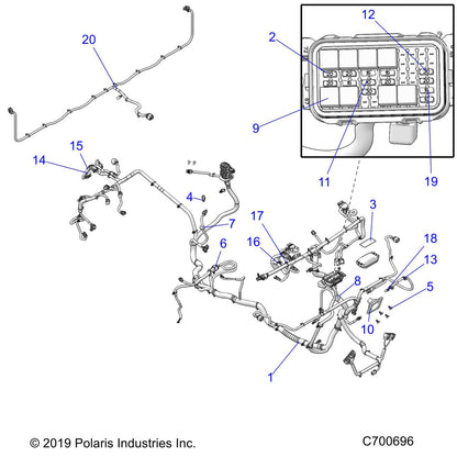 Polaris Ranger Chassis Harness, EPS, BC [Incl 2-15,39-14], Genuine OEM Part 2415222, Qty 1
