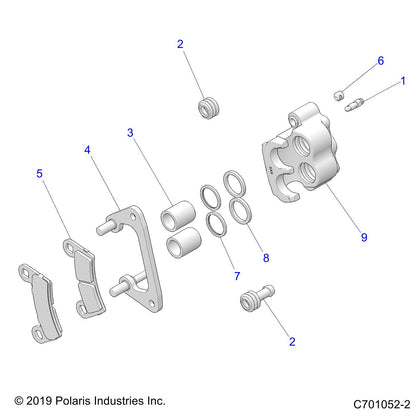 Polaris RZR Disc Brake Caliper Assembly, Front, Left, 1.00, Genuine OEM Part 1911529, Qty 1