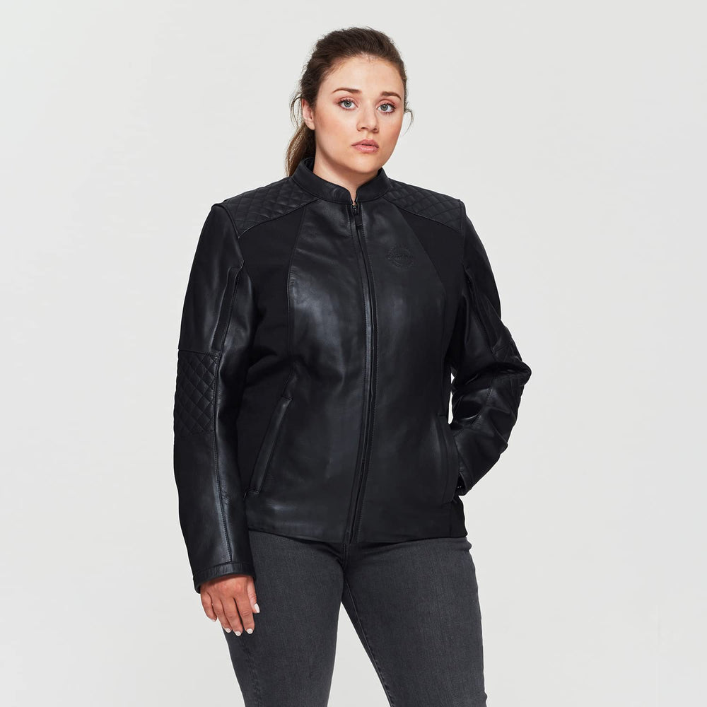 
                      
                        Indian Motorcycle Women's Drew Leather Jacket, Black - L - 286169906
                      
                    