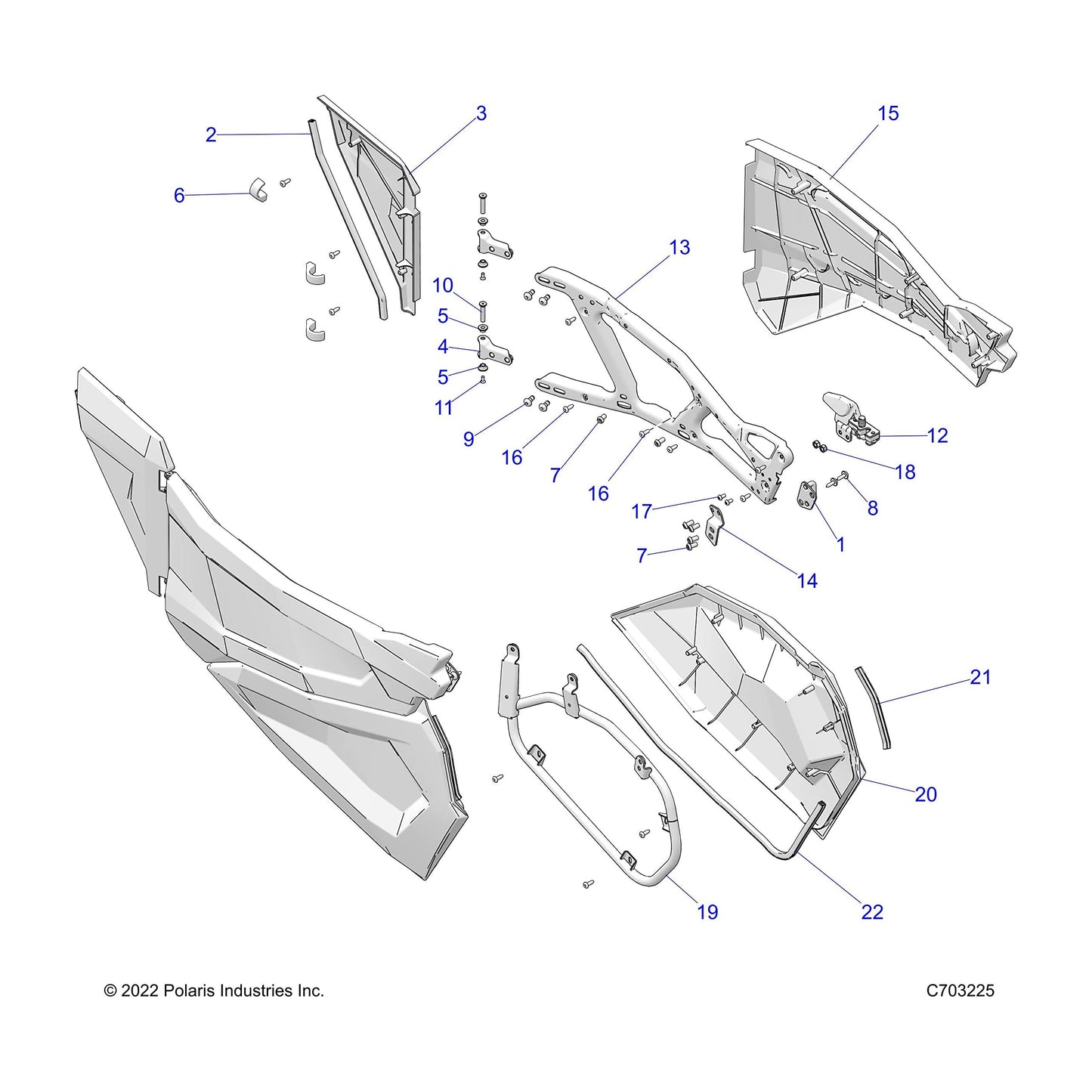 Polaris RZR Door Mount Weld, Lower, Left, RZR, Genuine OEM Part 1019994, Qty 1