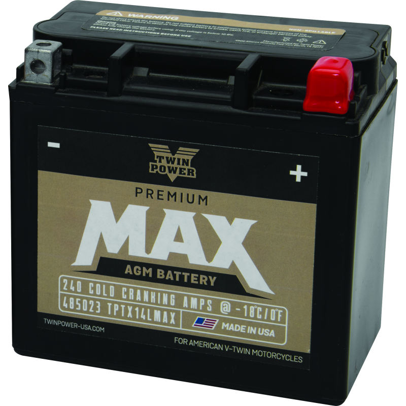 Twin Power GYZ-16HL Premium MAX Battery Replaces H-D 65958-04 Made in USA 240 CCA