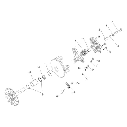 Polaris Ranger Basic Engine Braking System (EBS) Drive Clutch, Genuine OEM Part 1322899, Qty 1