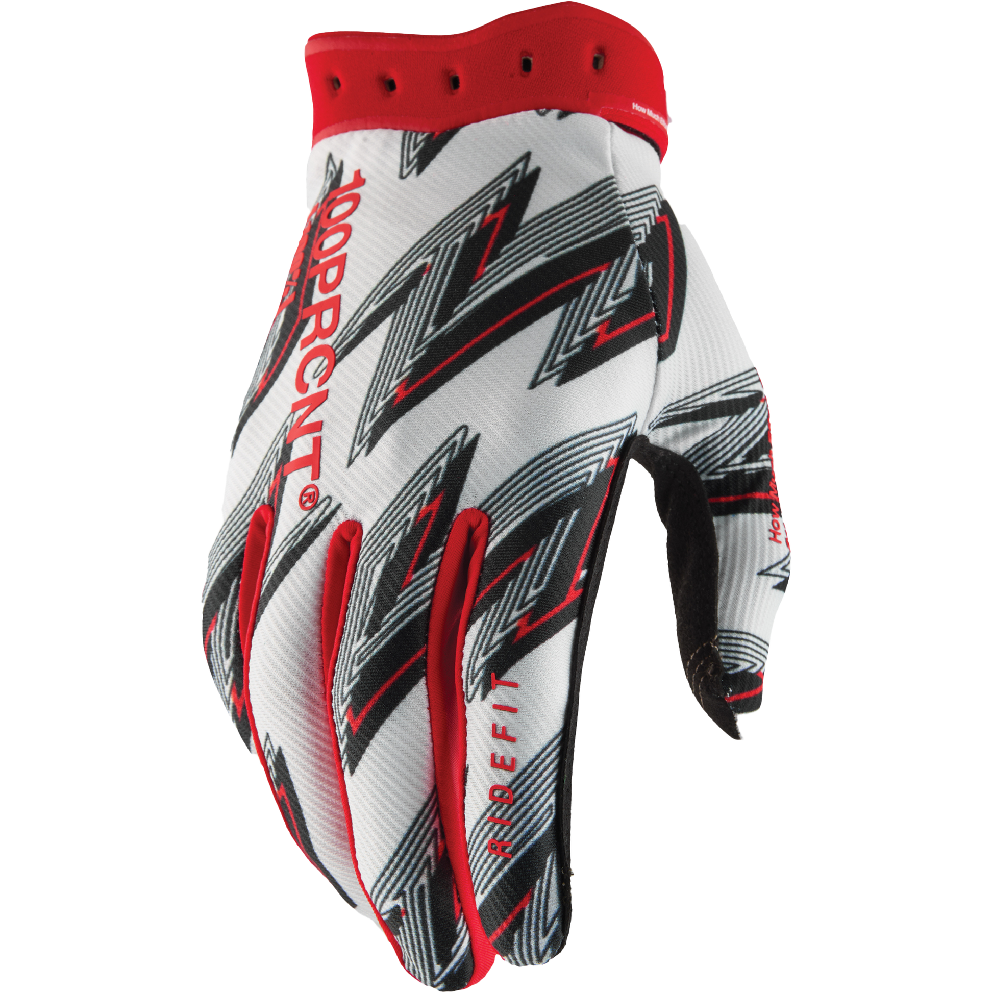 Ridefit Gloves White/Red Lg