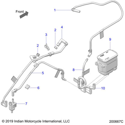 Indian Motorcycle LINE-VENT,TANK,EVAP, Genuine OEM Part 5455556, Qty 1